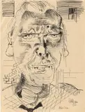 Gert Heinrich Wollheim, Otto Dix, 1921, Tuschfeder auf Papier (aus einem Skizzenblock)