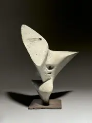Bernhard Heiliger, Sich entwickelnde Form (Maquette), 1959, Zementguss auf Bodenplatte aus Eisen