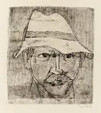Emil Nolde, Selbstbildnis, 1911, Kaltnadel auf Zanders-Velin