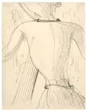 Oskar Schlemmer, Rückenstudie, Um 1935, Bleistift auf Papier