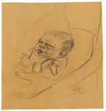 Otto Dix, Kleines Kind, 1922, Bleistift auf bräunlichem Papier