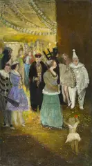 Karneval by Albert Ebert, 1958, Öl auf Holz. Im Künstlerrahmen, sold Nov 2015