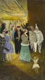 Albert Ebert, Karneval, 1958, Öl auf Holz. Im Künstlerrahmen
