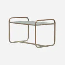 Walter Lamb, Occasional table, model BL-3700, c. 1952, patinated bronze, glass