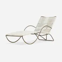 Walter Lamb, Chaise lounge, model C-4700, c. 1952, bronze, cotton-nylon cord