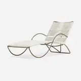 Walter Lamb, Chaise lounge, model C-4700, c. 1952, bronze, cotton-nylon cord