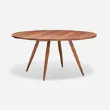 George Nakashima, Round Turned-Leg dining table, 1965, American black walnut