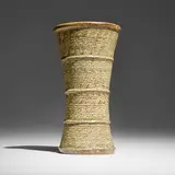 Shimaoka Tatsuzo, Vase, glazed Mashiko stoneware with cord-impressed inlay