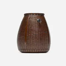 Jin Morigami, Untitled (Hanging Flower Basket), smoked and patinated bamboo