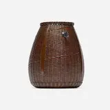 Jin Morigami, Untitled (Hanging Flower Basket), smoked and patinated bamboo