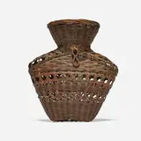 Ikeda Hyoa, Untitled (Hanging Flower Vase), woven bamboo, iron