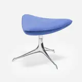 Vladimir Kagan, Tri-symmetric stool, model 504 from the New York Collection, polished aluminum, suede upholstery