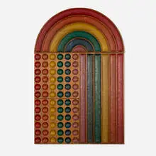 Forms + Surfaces, Four works from the Wood Graphics series, c. 1975, carved and painted redwood
