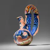 Betty Woodman, Pillow Pitcher: White Lattices, c. 1990, glazed earthenware