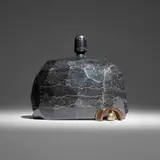 Alma Allen, Not Yet Titled, 2012, carved marble, cocobolo, bronze