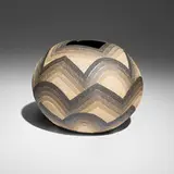 Ken Mihara, Vessel with Wind-Wave Pattern, fired stoneware