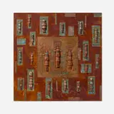 Tony Abeyta, The Grain, 2005, acrylic, painted wood kachinas and copper on panel
