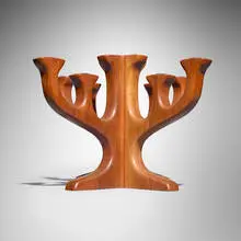 Sam Maloof, Menorah/candelabra, 2008, walnut, brass