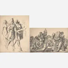 Two works by Reginald Marsh, sold May 2019