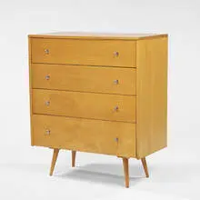 Planner Group cabinet by Paul McCobb, 1950, birch, stainless, sold Oct 2001