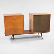 credenza by Paul McCobb, 1950, birch, zinc, sold Oct 2001