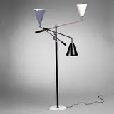 Arredoluce, three arm lamp, c. 1960, enameled and chrome-plated metal, marble
