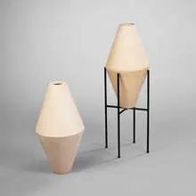 vase by Lagardo Tackett, 1950s, ceramic, metal, sold Oct 2001