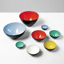 Herbert Krenchel, Krenit bowls, set of eight, 1953, enameled steel