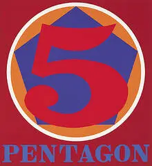 Polygon #5 Pentagon by Robert Indiana, 1975, silkscreen, sold Oct 2001