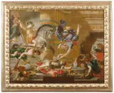 The archangel Michael vanquishing the devil by Italian School, oil on canvas, sold Jun 2019