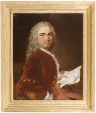 A portrait of a nobleman holding a letter by French School, oil on canvas, sold Jun 2019