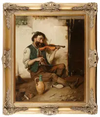 J.L. Ronay, The lonesome violinist, oil on canvas