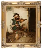 J.L. Ronay, The lonesome violinist, oil on canvas