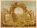 A view of the Monumental Arch, Palmyra, Syria by Italian School, oil on canvas, offered Jun 2019