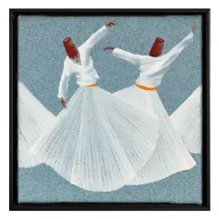 2 Dervisci 2004 by Aldo Mondino, mixed media on linoleum, offered Sep 2026
