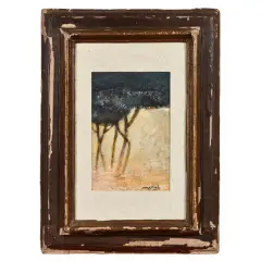 Carlo Mattioli, Nel pineto, oil on hardboard
