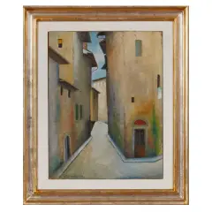 Vicolo 1953 by Nino Tirinnanzi, oil on hardboard, offered Sep 2026