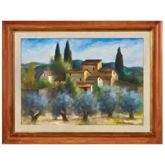 Casolari by Nino Tirinnanzi, tempera on paper applicata on canvas, offered Sep 2026