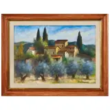 Nino Tirinnanzi, Casolari, tempera on paper applicata on canvas