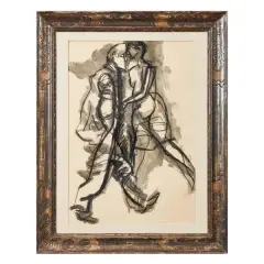 Renato Guttuso, Passanti 1960, charcoal