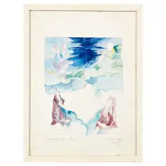 Umberto Buscioni, Angels' game 1985, watercolor on paper