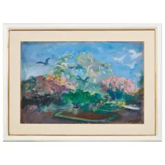Elisabeth Chaplin, Garden with doves c.1955