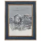 Manlio Bacosi, Winter landscape, oil on canvas