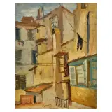 Concetto Maugeri, Case 1945, oil on board