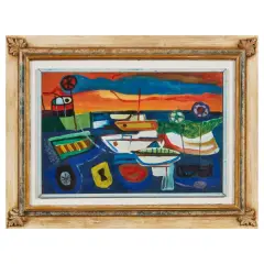 Marina by Enrico Paulucci, oil on cardboard, offered Sep 2026
