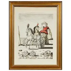 Giorgio de Chirico, I cavalli di Achille 1971, lithograph