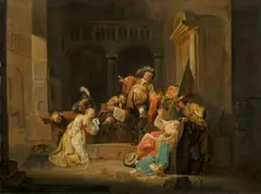 Marten Stoop, Verhandlung in der Wachtstube, Um 1640, Öl auf Eichenholz
