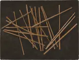 Hermann Glöckner, Holzstäbchen vor dunklem Grund
