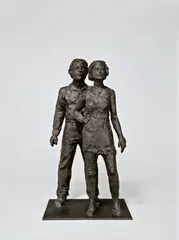 Paar by Stephan Balkenhol, 2005, Bronze mit schwarzer Patina, sold Nov 2018