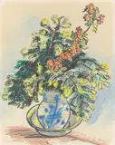Max Pechstein, Blumenstillleben, 1949, Aquarell über Bleistift auf Bütten